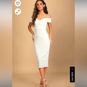Lulu’s white strapless dress